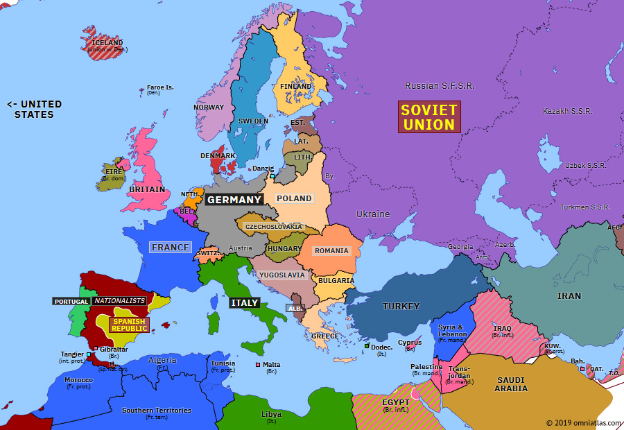 Anschluss Historical Atlas Of Europe 13 March 1938 Omniatlas