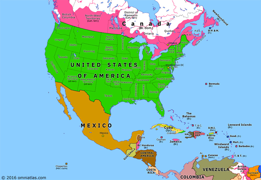 Spanish American War Historical Atlas Of North America 11
