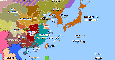 Карта китая в 1936 году