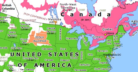 Rupert's Land Act | Historical Atlas of North America (15 July 1870 ...