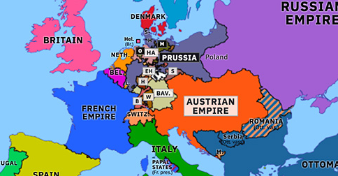 Outbreak of the Austro-Prussian War | Historical Atlas of Europe (14 ...