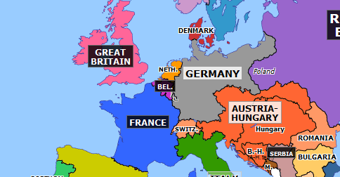 Outbreak of the Great War | Historical Atlas of Europe (4 August 1914