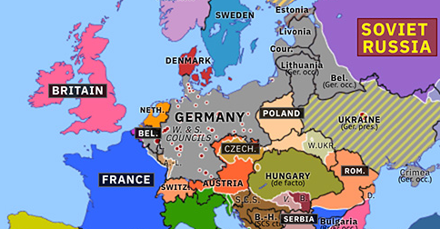 Armistice Day Historical Atlas Of Europe 11 November 1918