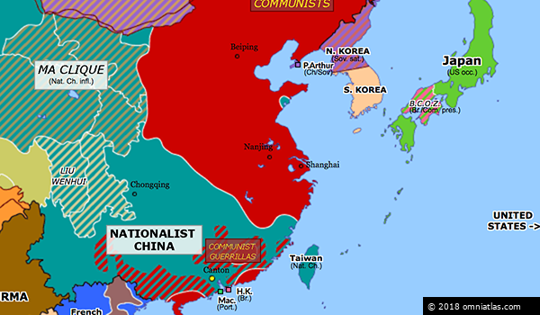 Crossing The Yangtze Historical Atlas Of East Asia 1 June 1949 Omniatlas 