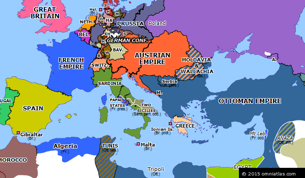 Annexation of the Two Sicilies | Historical Atlas of Europe (22 October ...