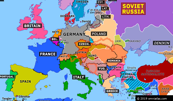 Treaty of St. Germain | Historical Atlas of Europe (10 September 1919