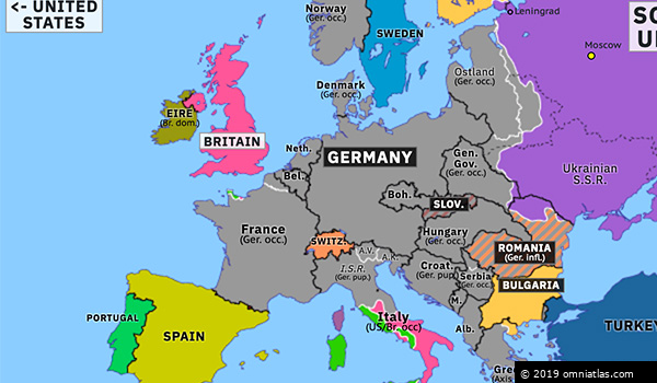 Normandy Landings | Historical Atlas Of Europe (20 June 1944) | Omniatlas