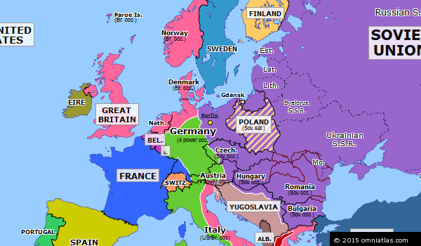 German Surrender | Historical Atlas of Europe (14 May 1945) | Omniatlas