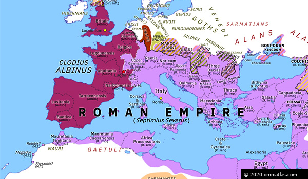 Battle of Lugdunum | Historical Atlas of Europe (19 February 197 ...