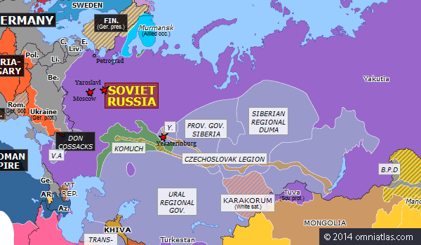 Civil War and the Execution of the Tsar | Historical Atlas of Northern ...