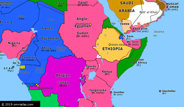 Abyssinia Crisis Historical Atlas Of Sub Saharan Africa 16 January 1935 Omniatlas 7904