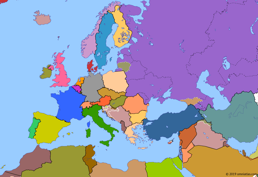 Карта европы 1991 года